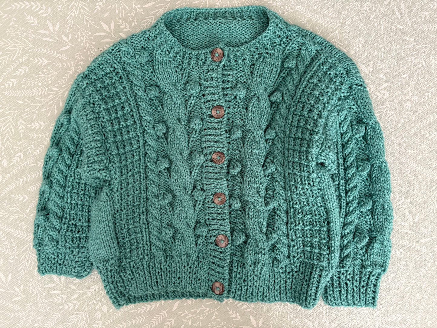 Pre-made Knitted Tiger who came to tea Picnic Cardigan - Size 4-5 years