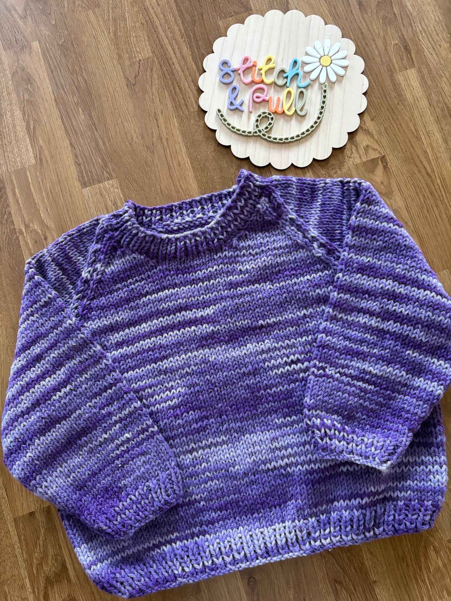 Personalisable knits - 1-2 years purple ombré jumper
