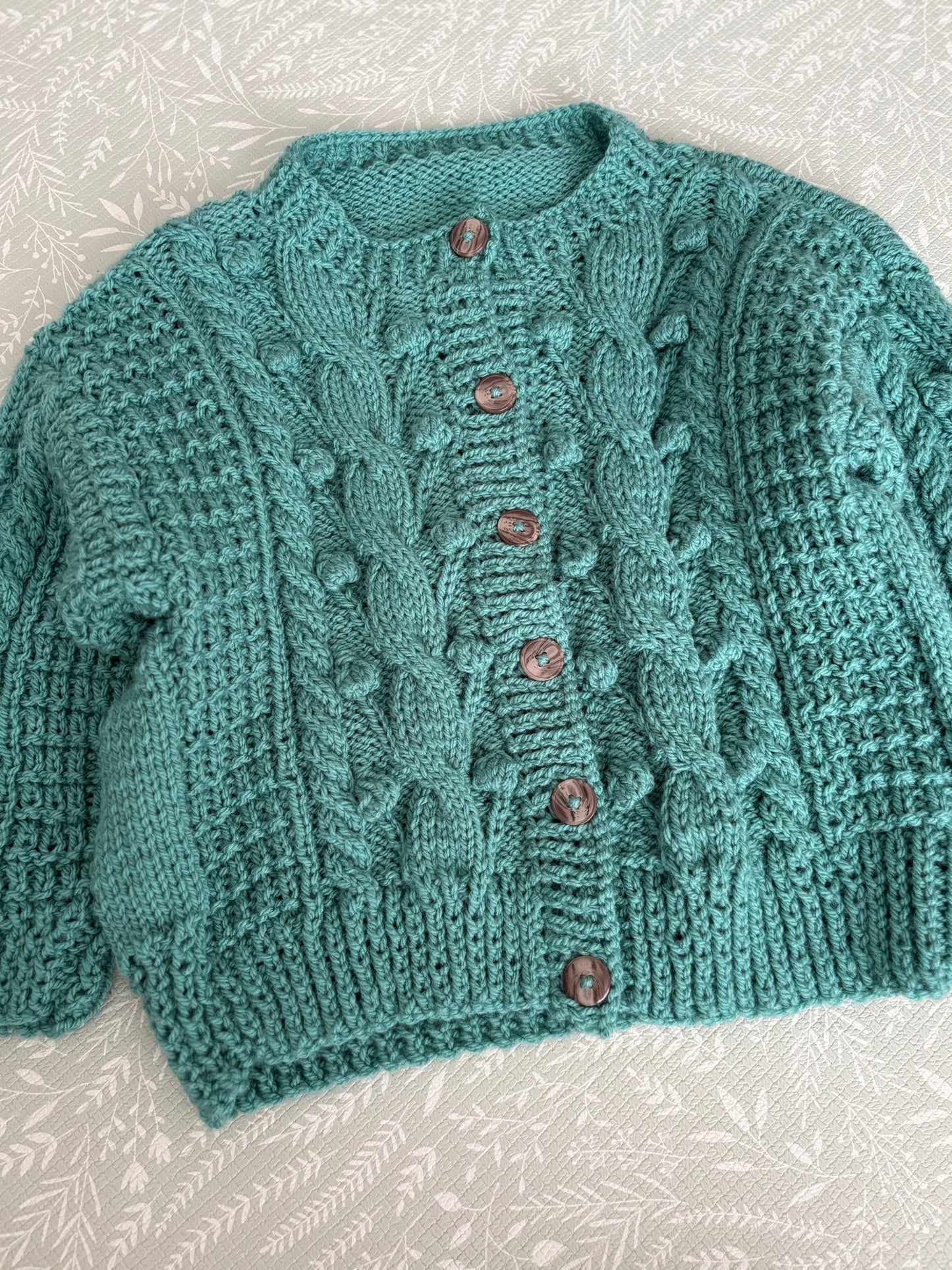 Pre-made Knitted Tiger who came to tea Picnic Cardigan - Size 4-5 years