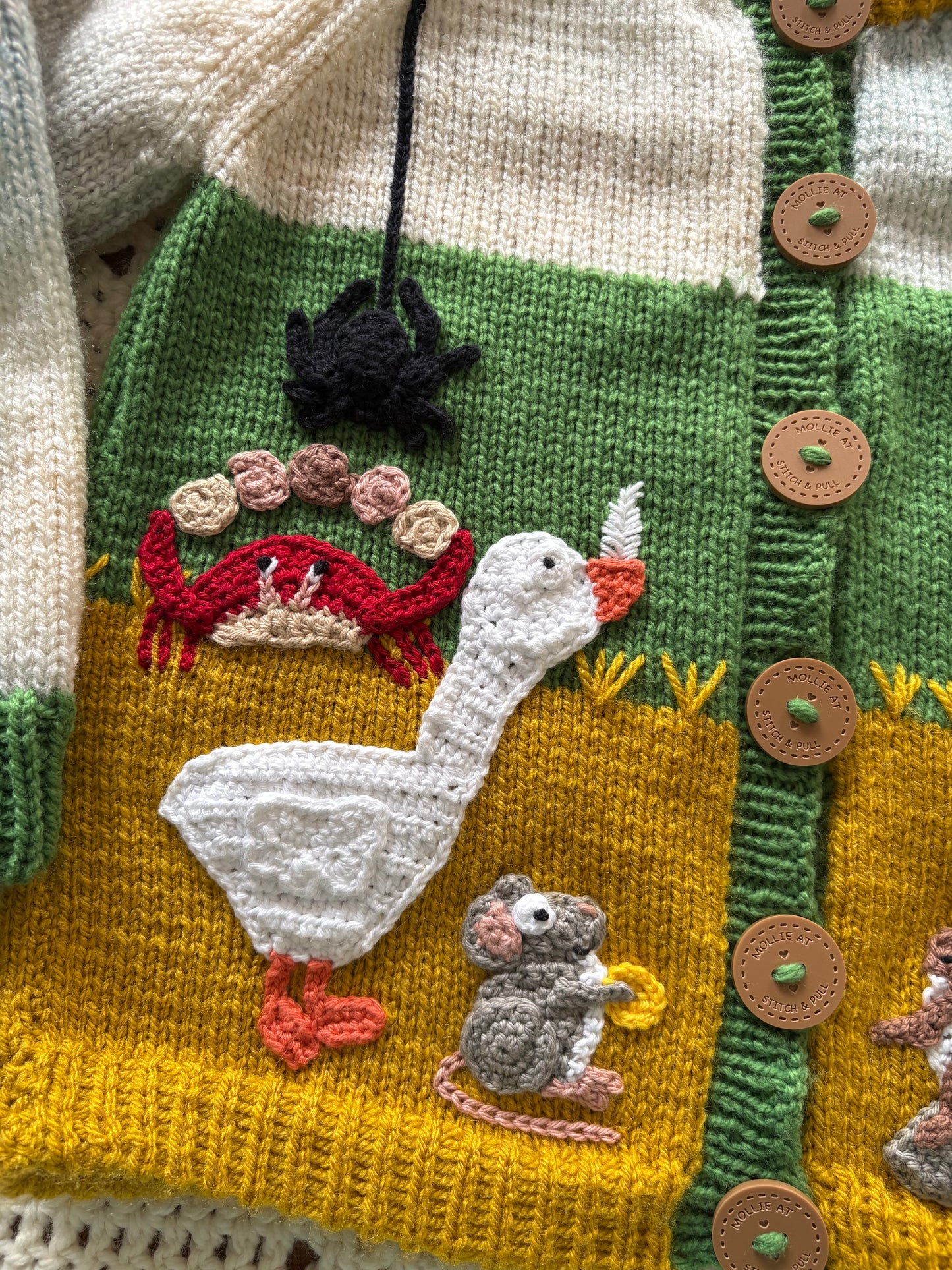 Pre-made Knitted & Crocheted Scarecrows Wedding Cardigan - 4-5 years