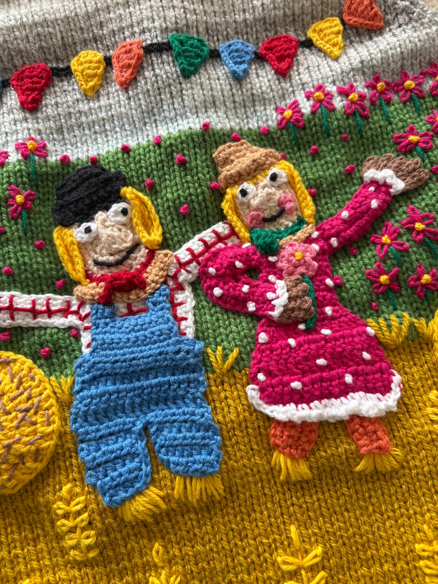 Pre-made Knitted & Crocheted Scarecrows Wedding Cardigan - 4-5 years