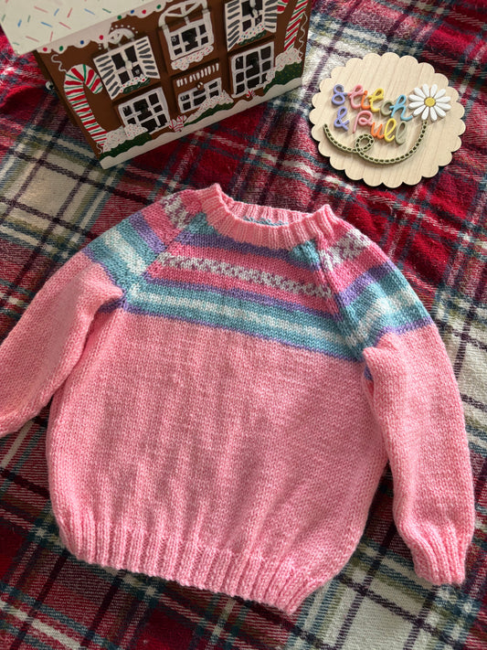 Personalisable knits - 2-3 years pink jumper