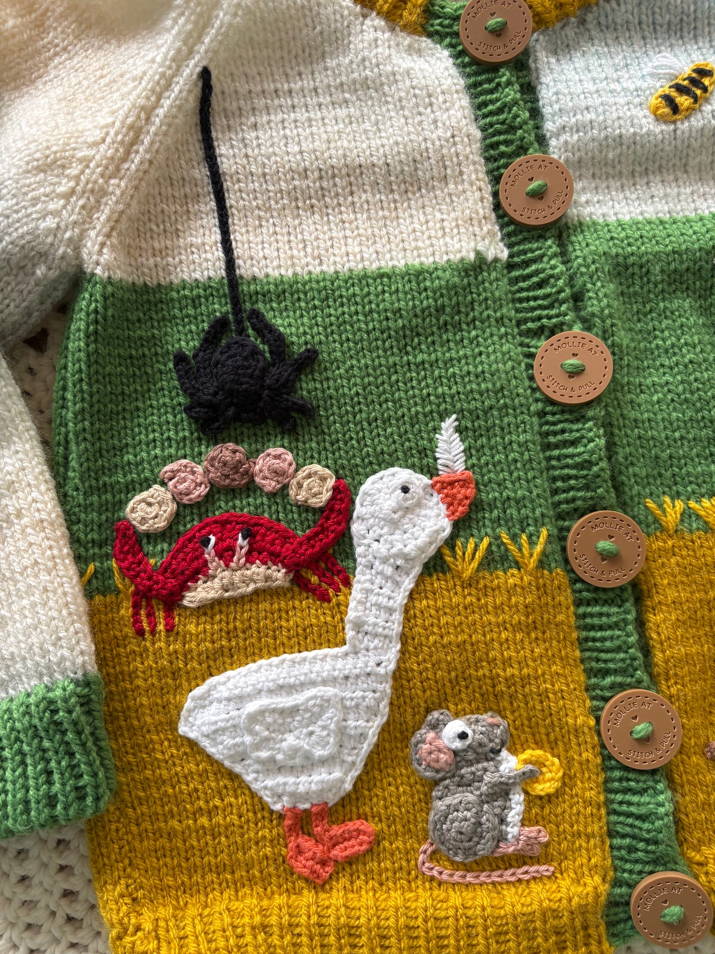 Pre-made Knitted & Crocheted Scarecrows Wedding Cardigan - 4-5 years