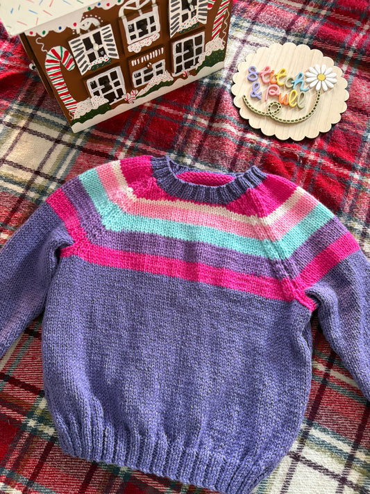 Personalisable knits - 2-3 years purple jumper