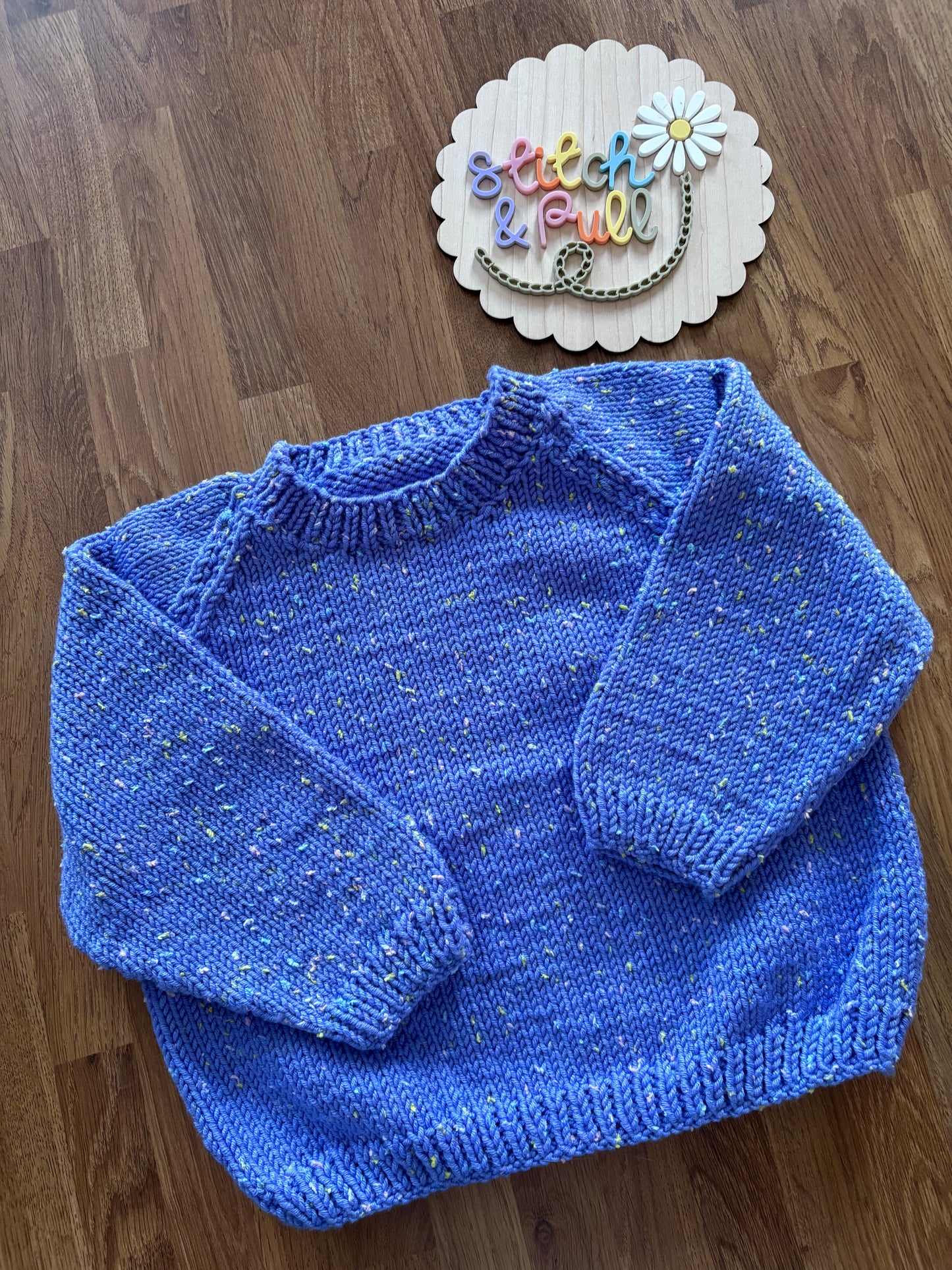 Personalisable knits - 1-2 years purple speck jumper