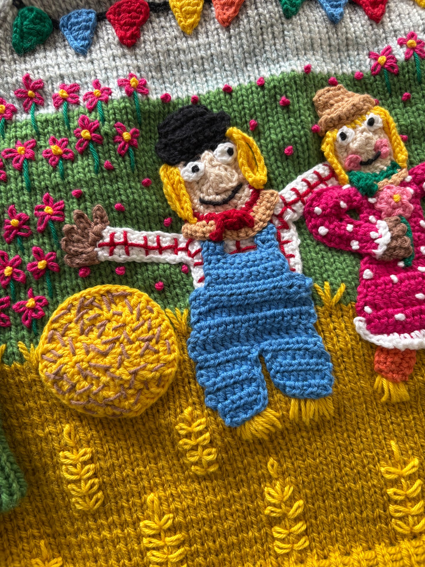 Pre-made Knitted & Crocheted Scarecrows Wedding Cardigan - 4-5 years
